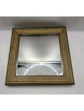 Vintage Hart Lake Square Distressed Gold Framed Accent Wall Mirror 6" x 6"